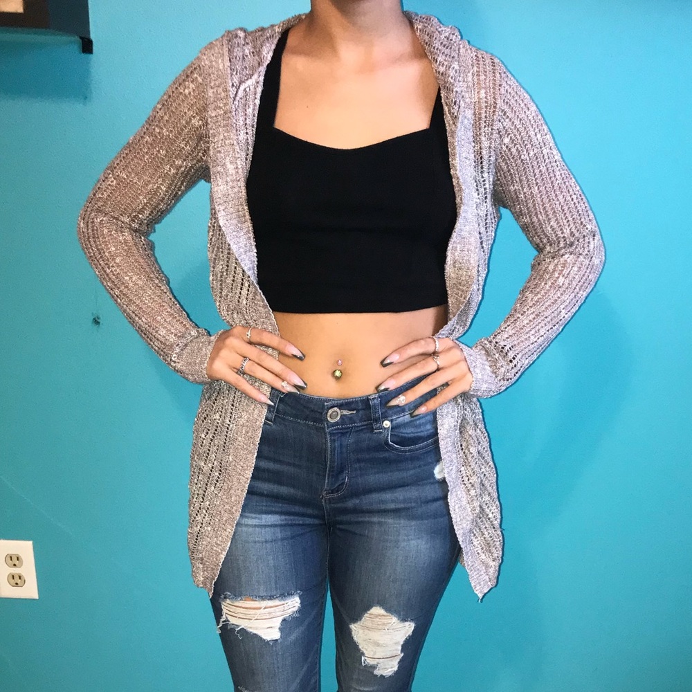 Purple cardigan